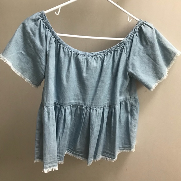 Forever 21 Denim Babydoll Top - Picture 2 of 3